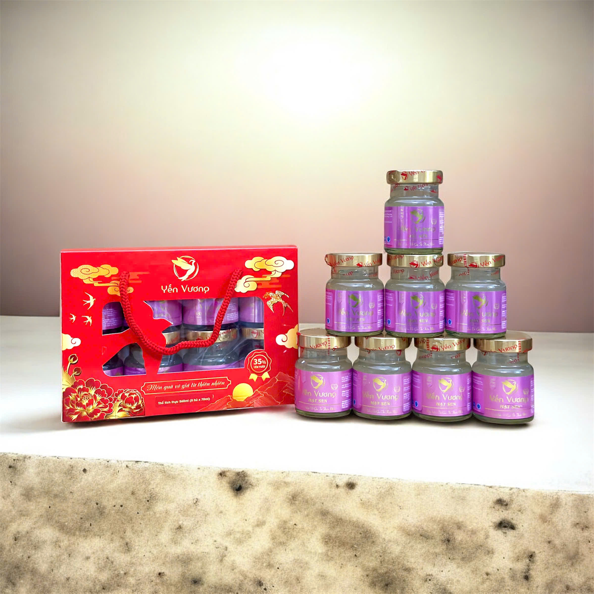 Lốc 8 hũ yến Vương 70ml Hạt Sen